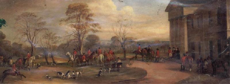 John Ferneley The Meet of the Quorn at Garendon Park oil painting picture
